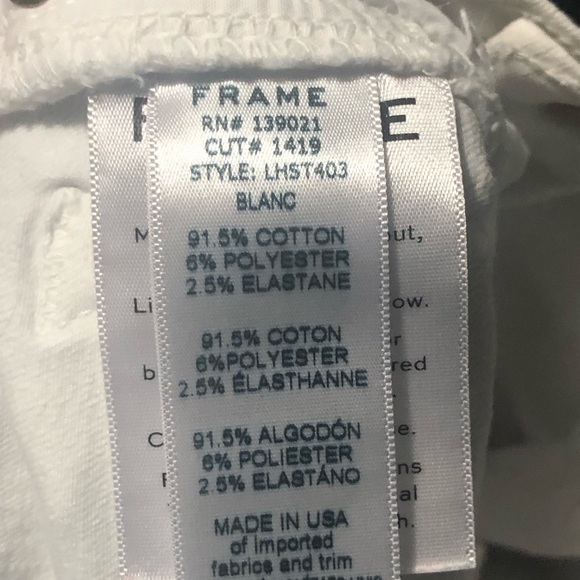 Frame Le High Straight Jeans Women's 30 High Rise Stretch Fit in Blanc Wash - Picture 4 of 6